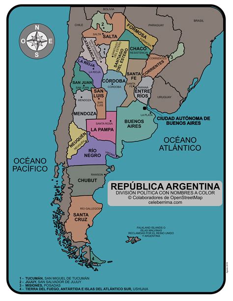 mapa de la republica argentina